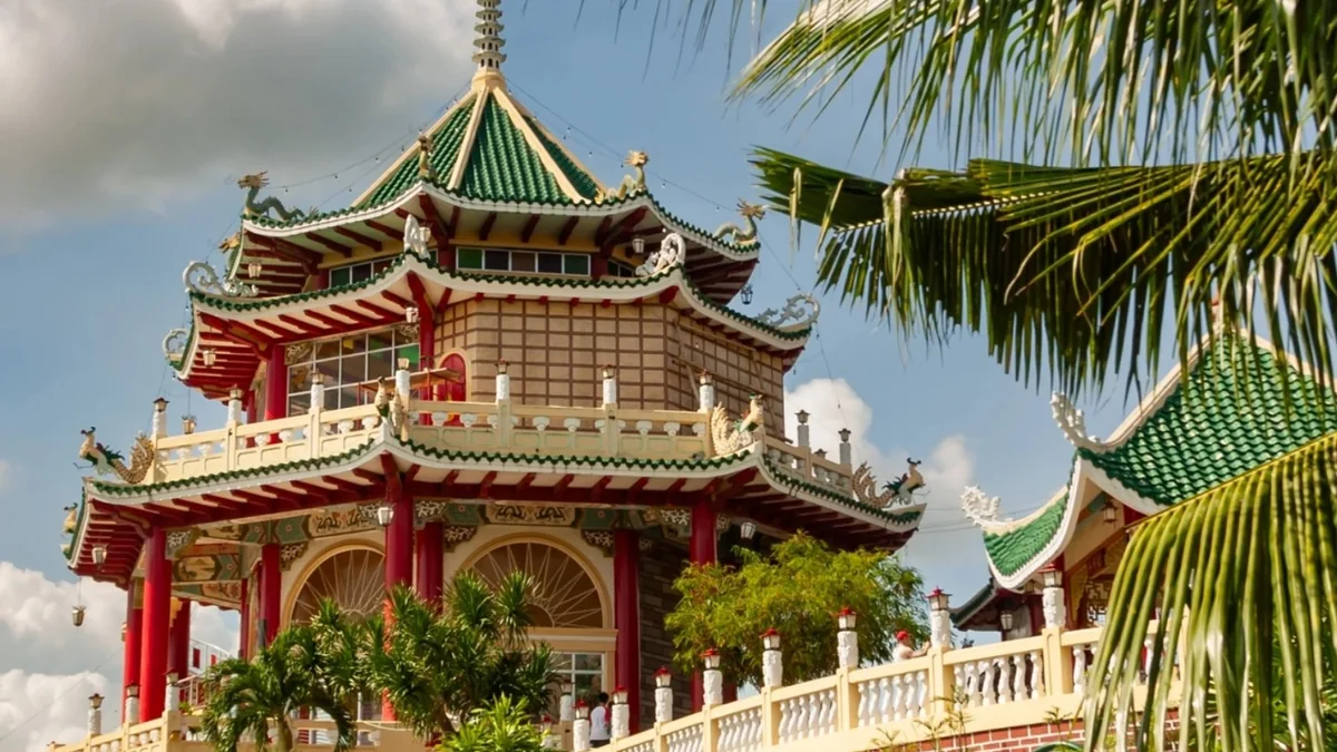 Cebu Taoist Temple surrounded by tropical greenery